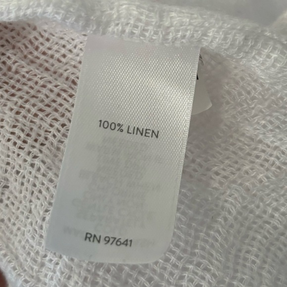 J Jill purejill 100% Open Weave Linen White Side-Tie Poncho Oversized Flowy Top - Picture 5 of 5